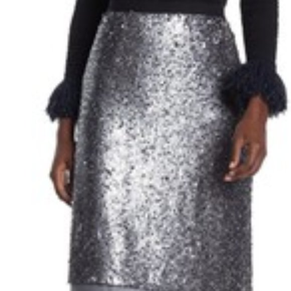 NIC+ZOE Twinkle Night Silvery Sequin Skirt Size 2 New - Picture 7 of 10